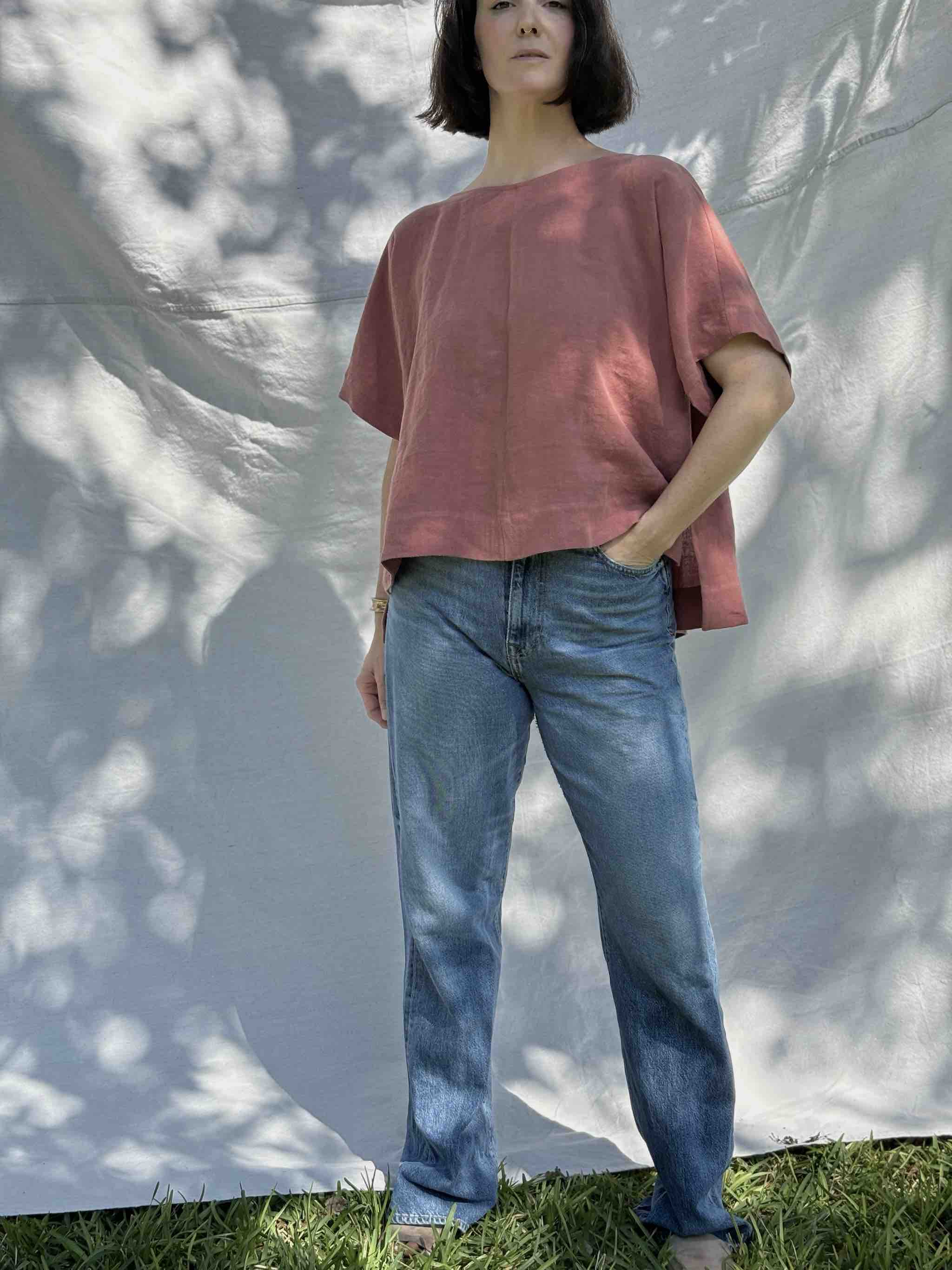 Studio tee in french clay color